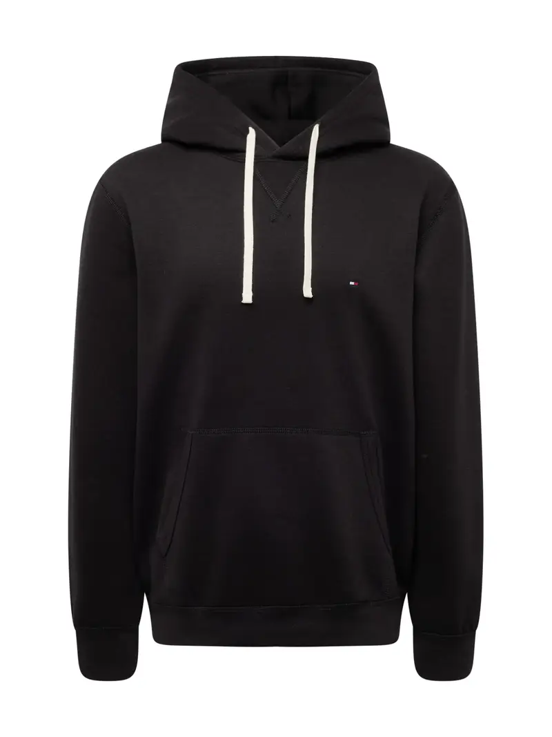TOMMY HILFIGER Felpa 'Essential' nero / bianco