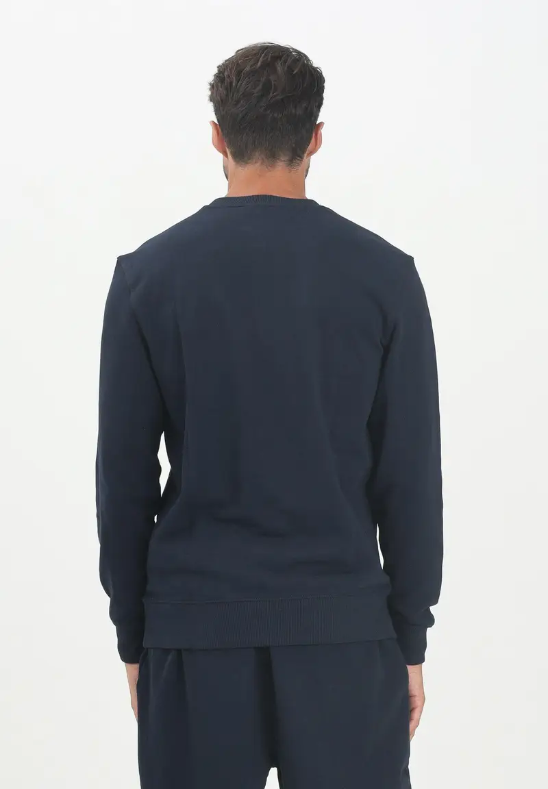 TOMMY HILFIGER Felpa girocollo blu da uomo con logo miniatura 2