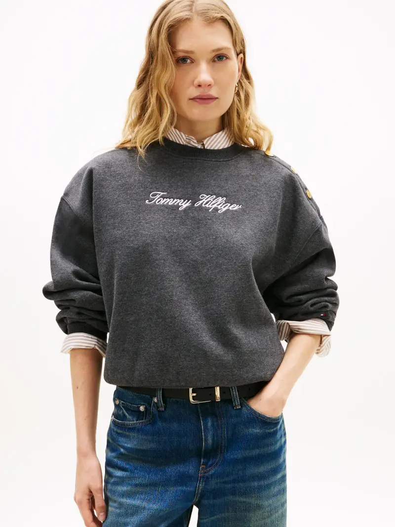 Felpa grigio scuro / bianco miniatura 2