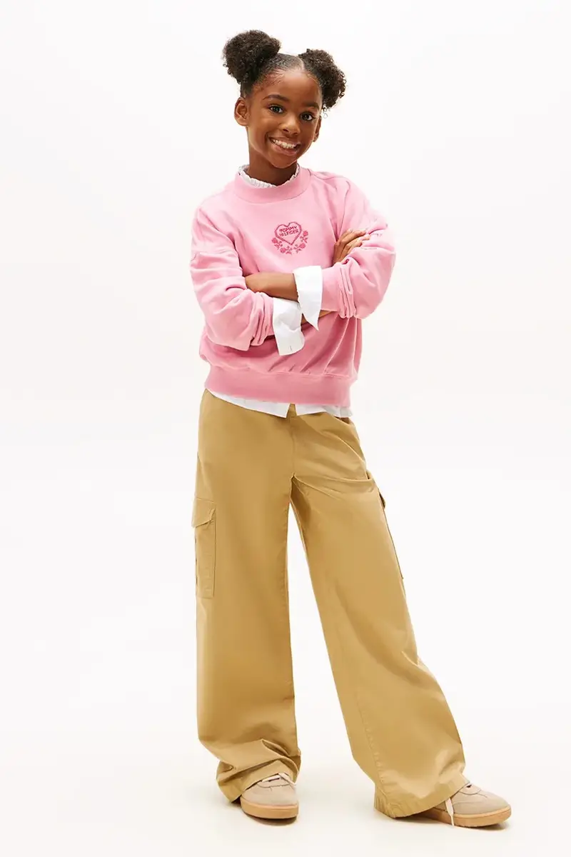 felpa in cotone bambino/a colore rosa con applicazione KG0KG08782 miniatura 4