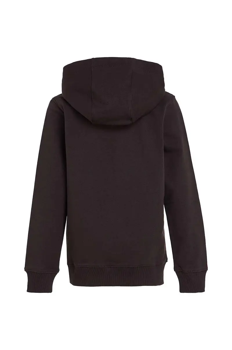 felpa in cotone bambino/a con cappuccio Nero miniatura 3