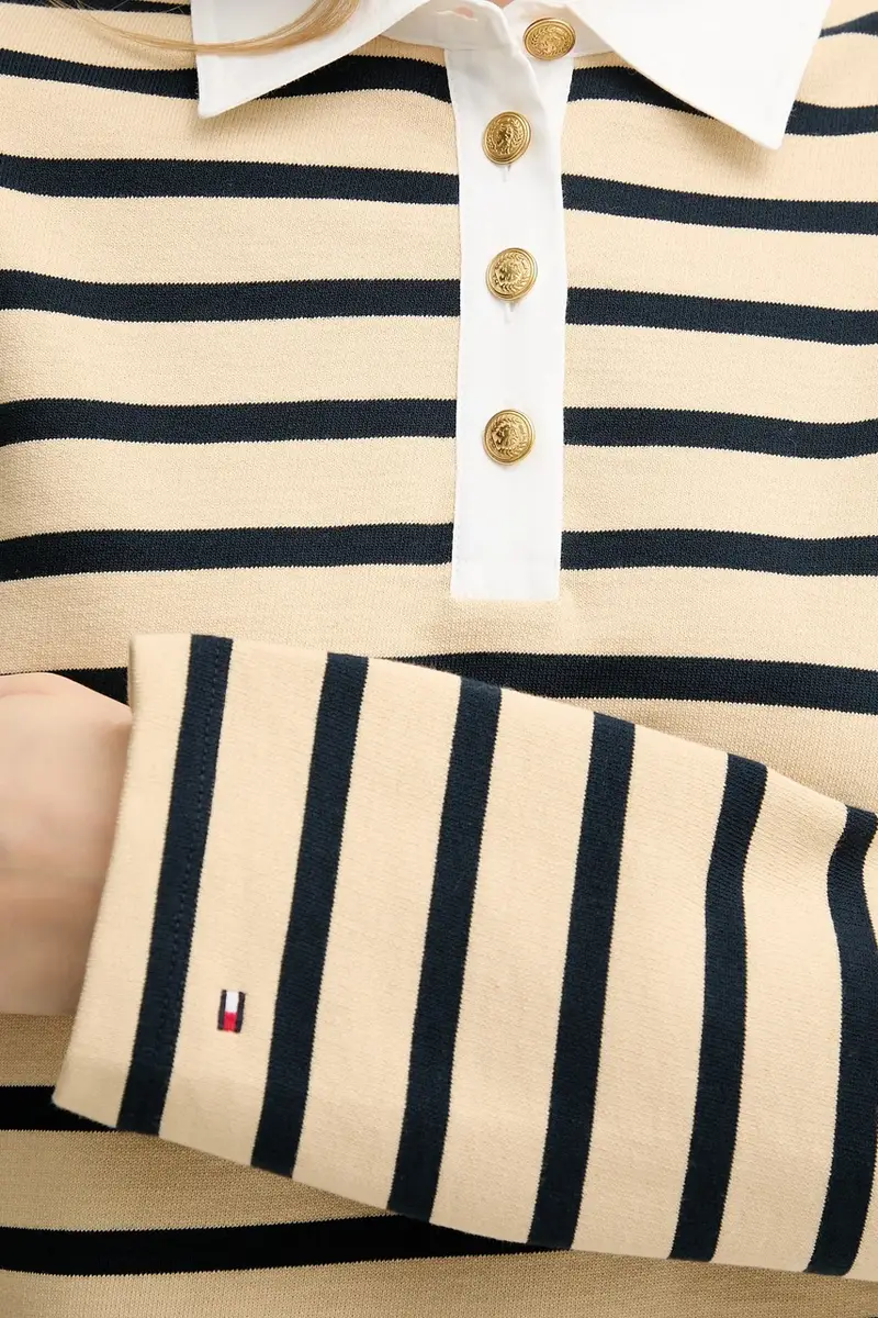 felpa in cotone donna colore beige WW0WW47457 miniatura 5