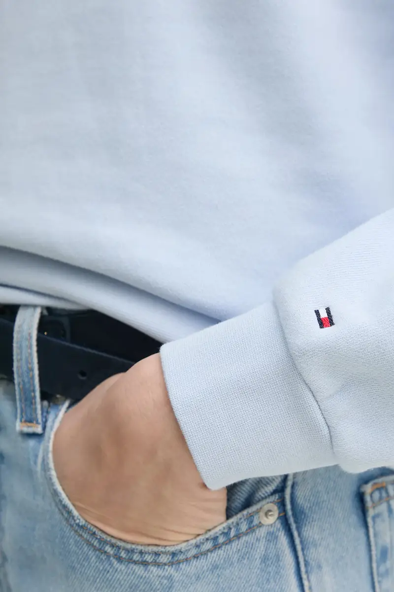 felpa in cotone donna colore blu con cappuccio WW0WW45979 miniatura 4