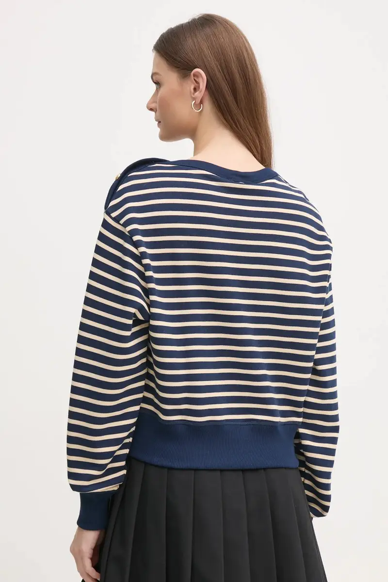 felpa in cotone donna colore blu navy WW0WW44447 miniatura 3