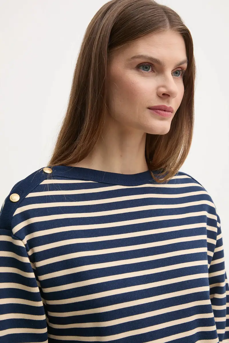 felpa in cotone donna colore blu navy WW0WW44447 miniatura 4