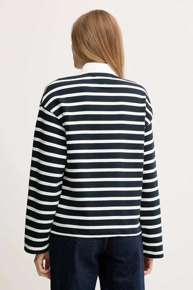 felpa in cotone donna colore blu navy WW0WW47457 miniatura 3