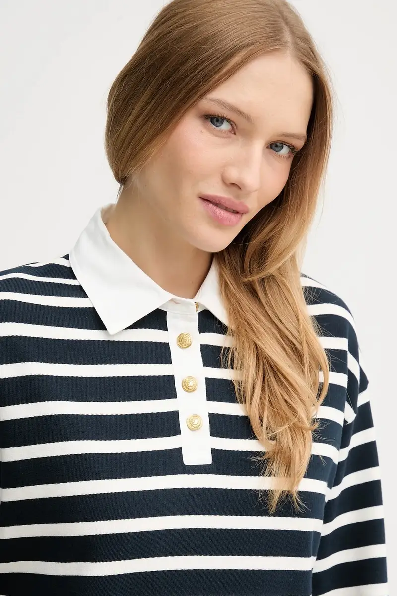 felpa in cotone donna colore blu navy WW0WW47457 miniatura 4