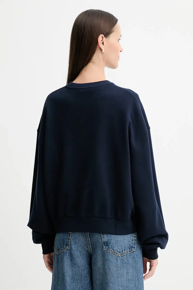 felpa in cotone donna colore blu navy WW0WW48269 miniatura 3