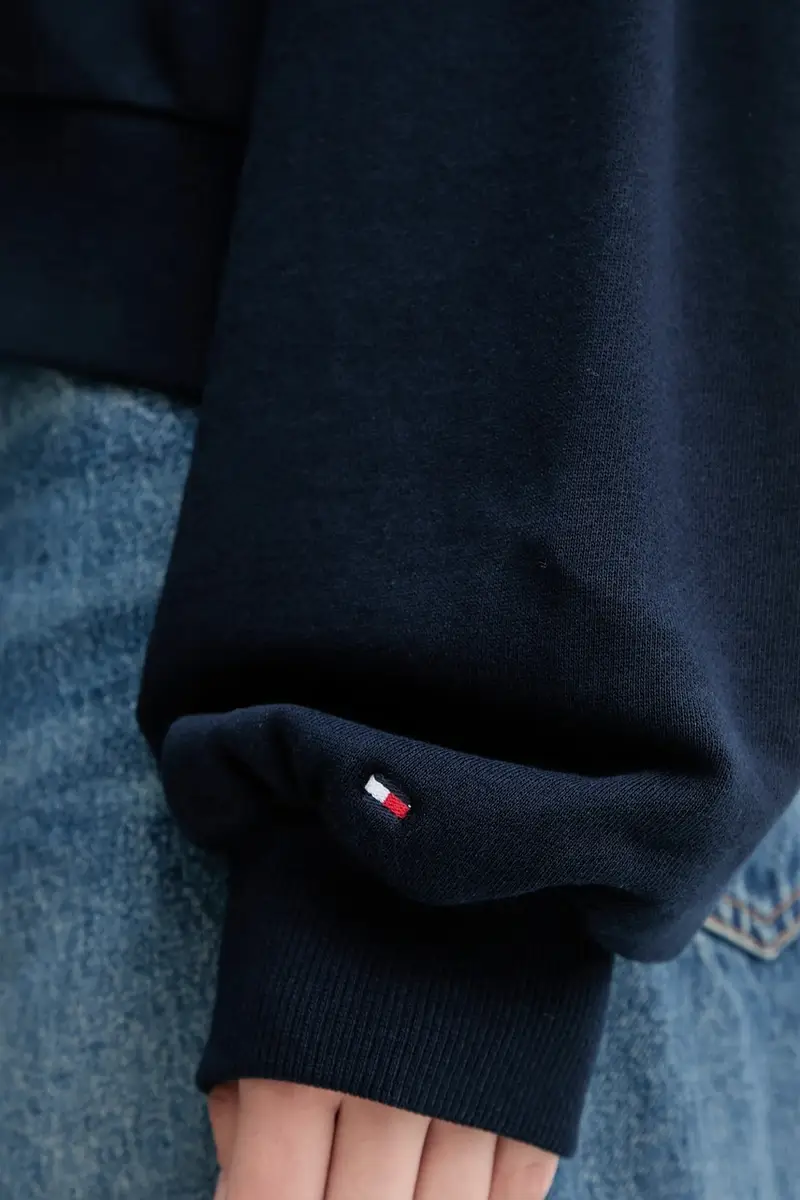 felpa in cotone donna colore blu navy WW0WW48269 miniatura 5