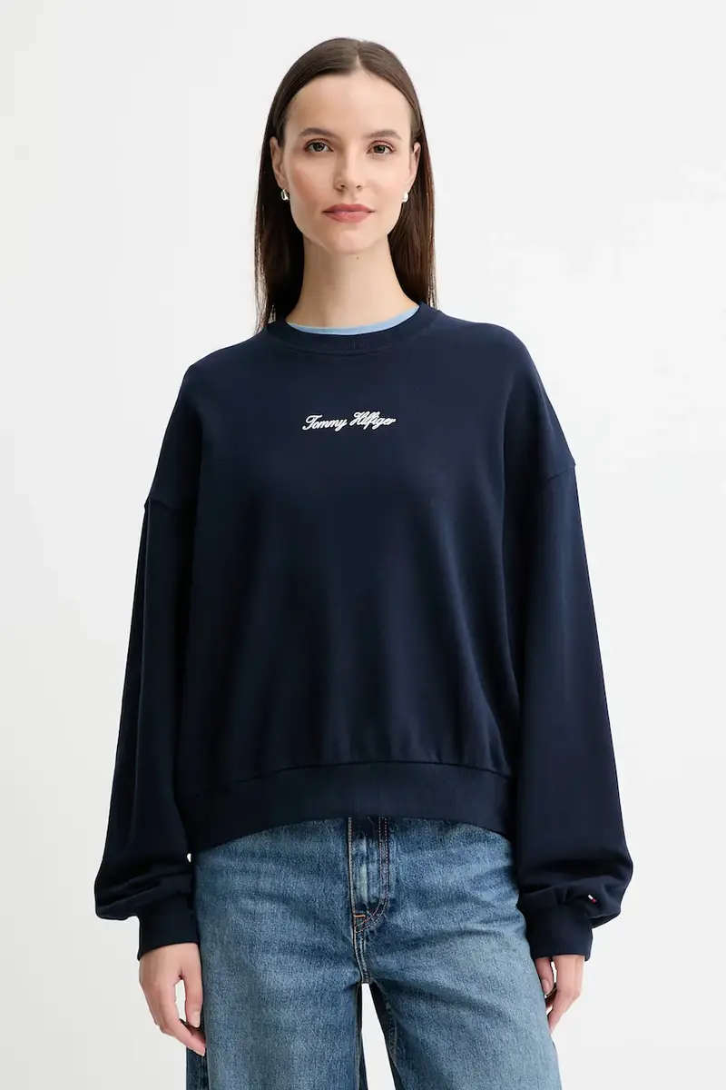 felpa in cotone donna colore blu navy WW0WW48269