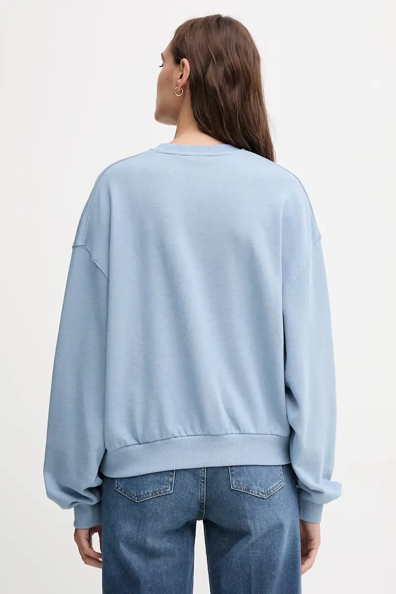 felpa in cotone donna colore blu WW0WW48269 miniatura 3