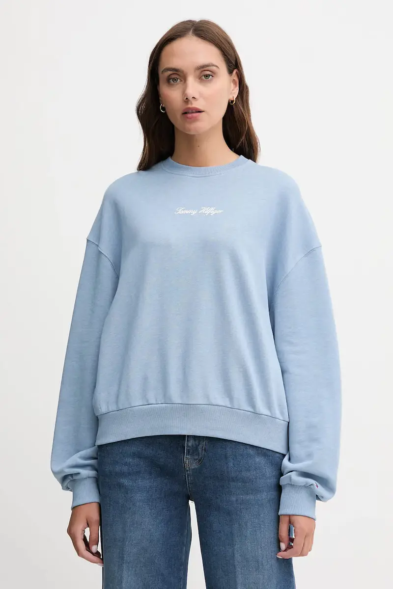 felpa in cotone donna colore blu WW0WW48269