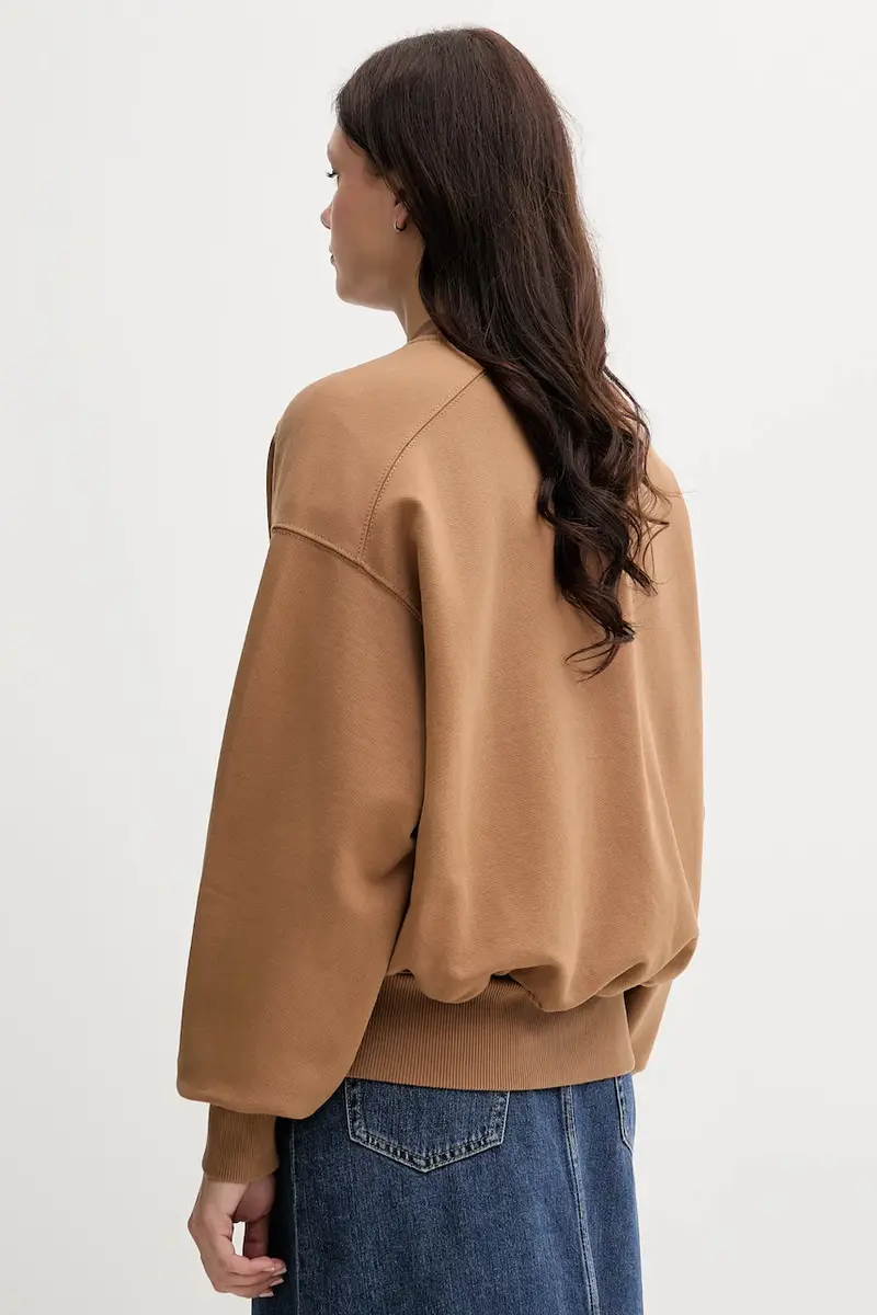 felpa in cotone donna colore marrone WW0WW45753 miniatura 3