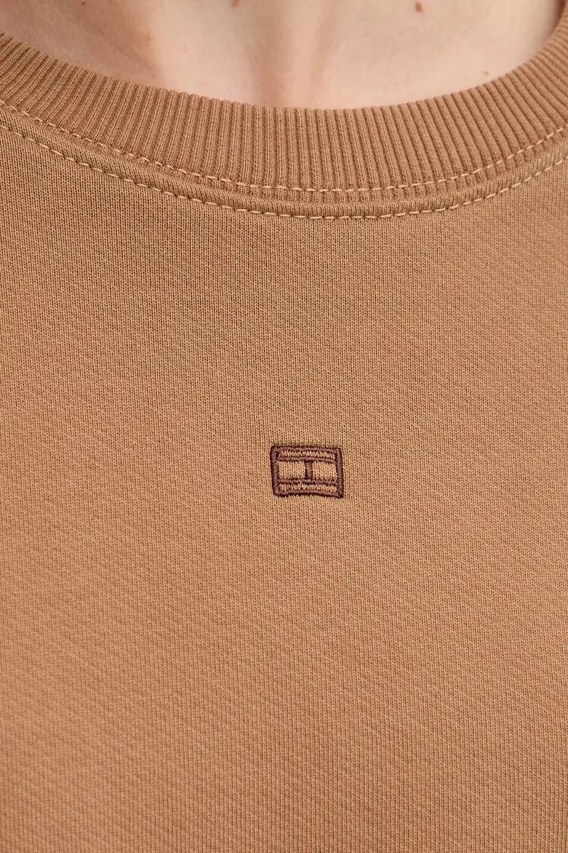 felpa in cotone donna colore marrone WW0WW45754 miniatura 4