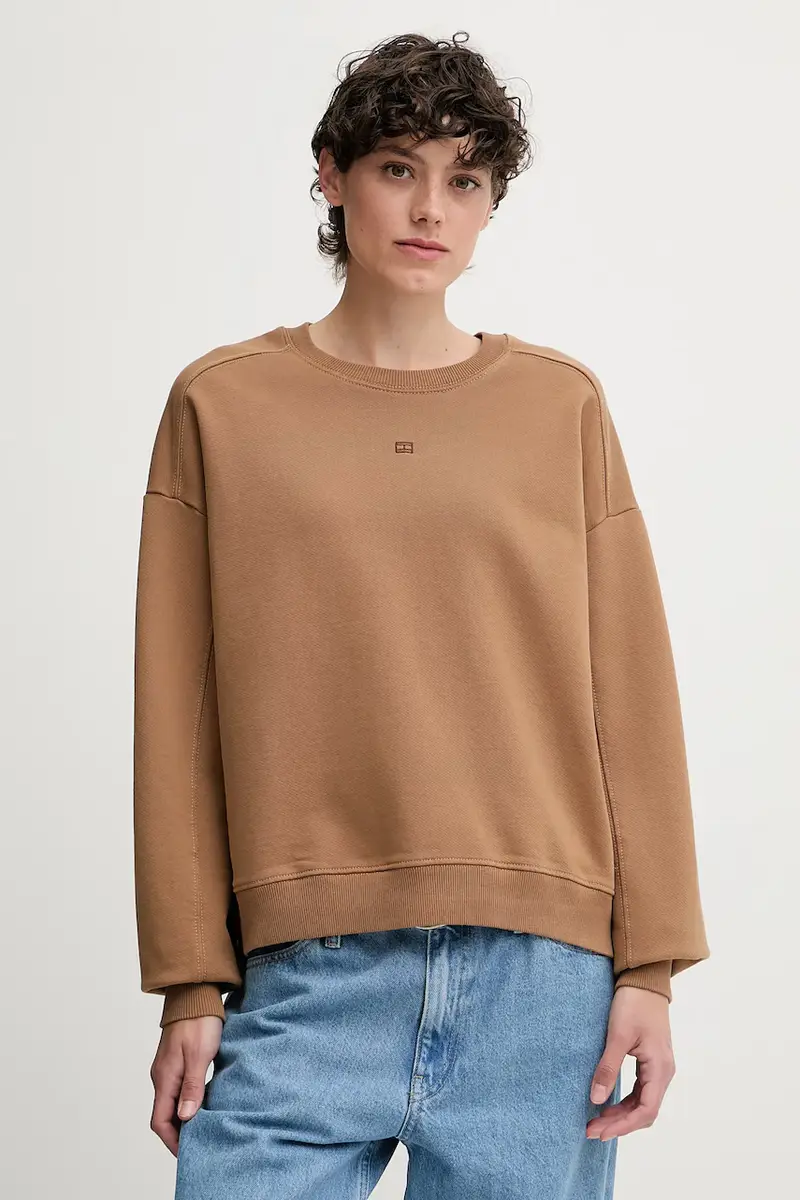 felpa in cotone donna colore marrone WW0WW45754