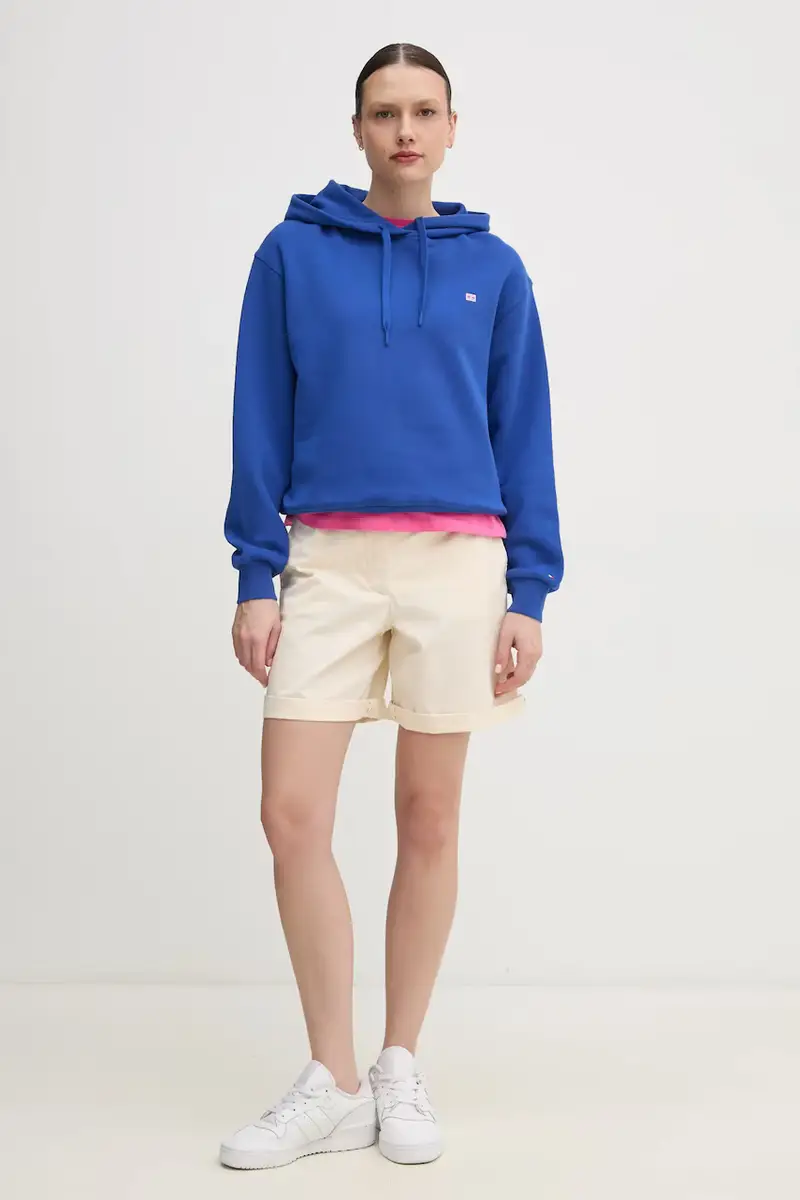 felpa in cotone donna colore violetto con cappuccio WW0WW45979 miniatura 2