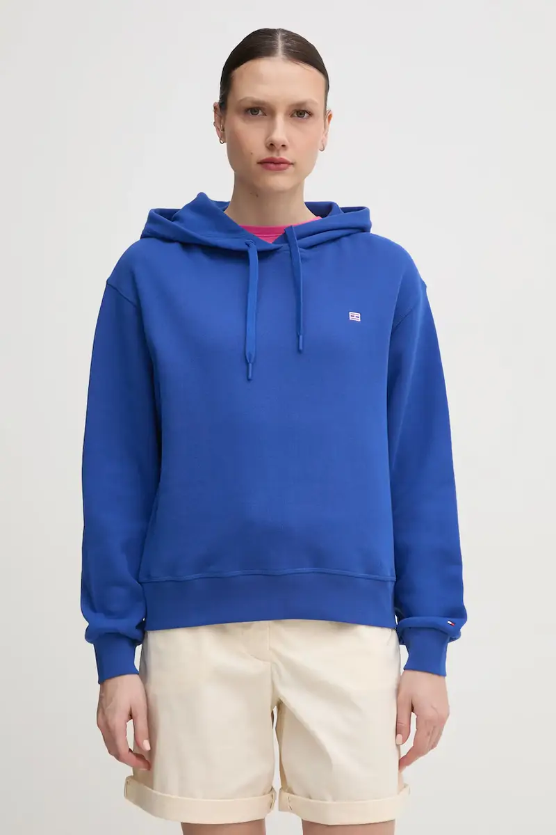 felpa in cotone donna colore violetto con cappuccio WW0WW45979