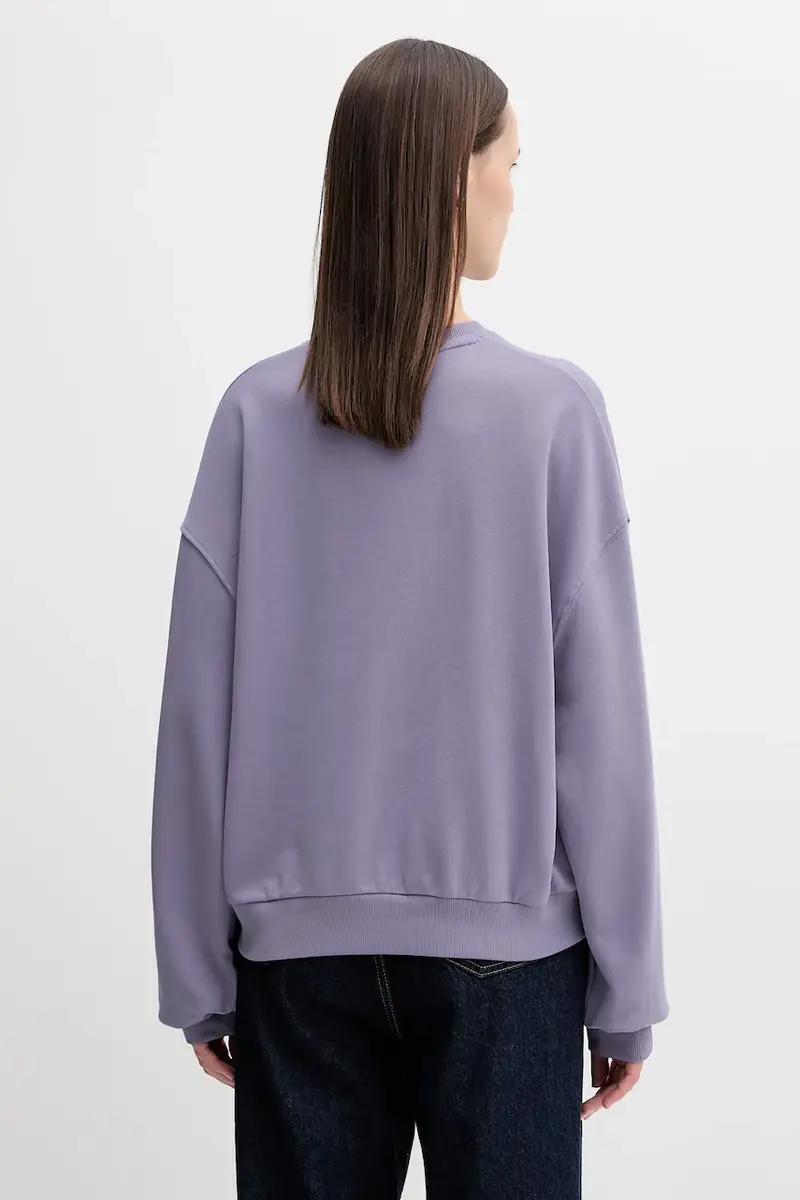 felpa in cotone donna colore violetto WW0WW48269 miniatura 3