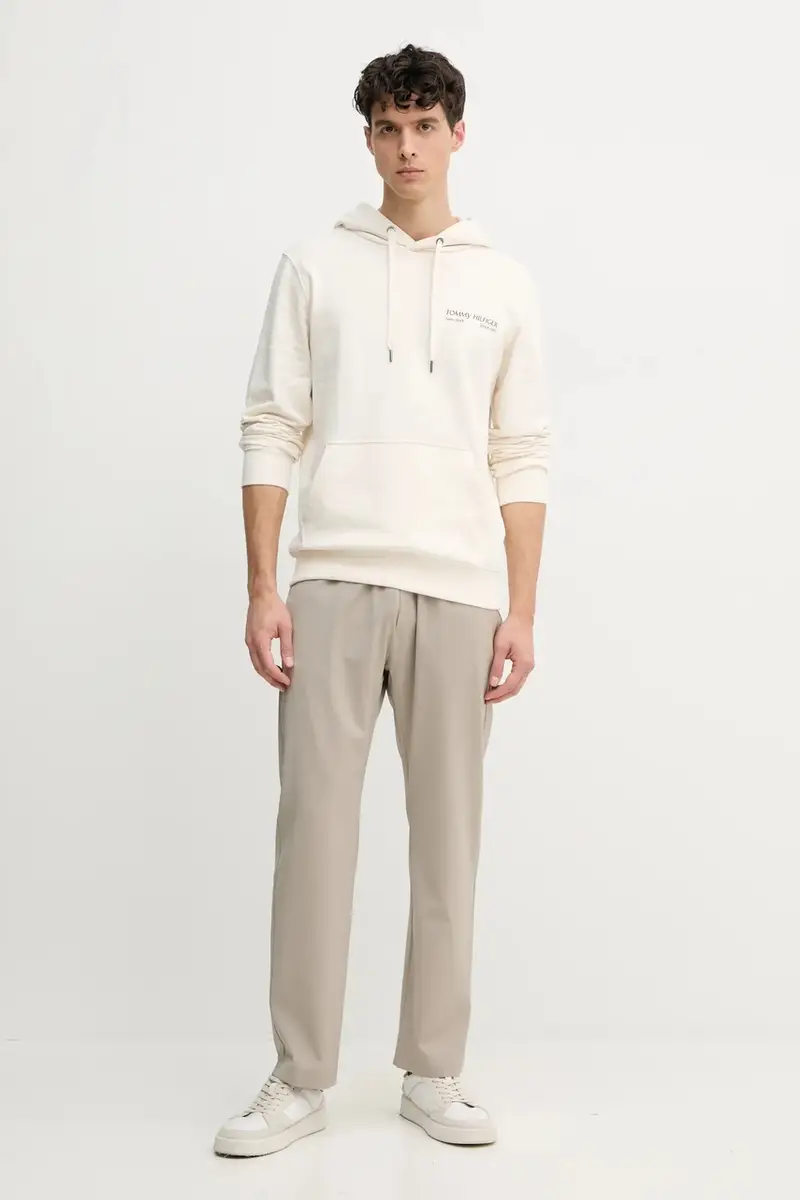 felpa in cotone uomo colore beige con cappuccio MW0MW39151 miniatura 2