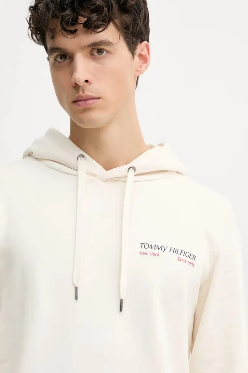 felpa in cotone uomo colore beige con cappuccio MW0MW39151 miniatura 4