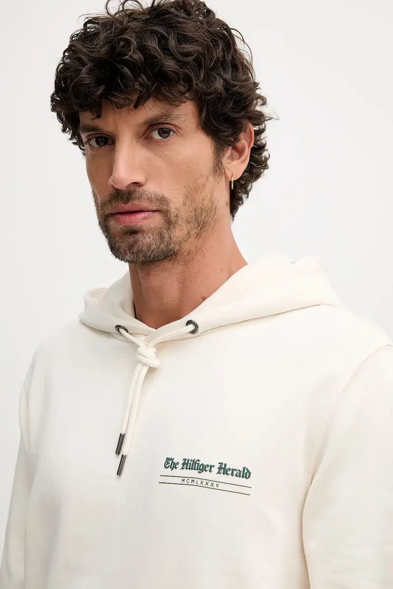 felpa in cotone uomo colore beige con cappuccio MW0MW40065 miniatura 4