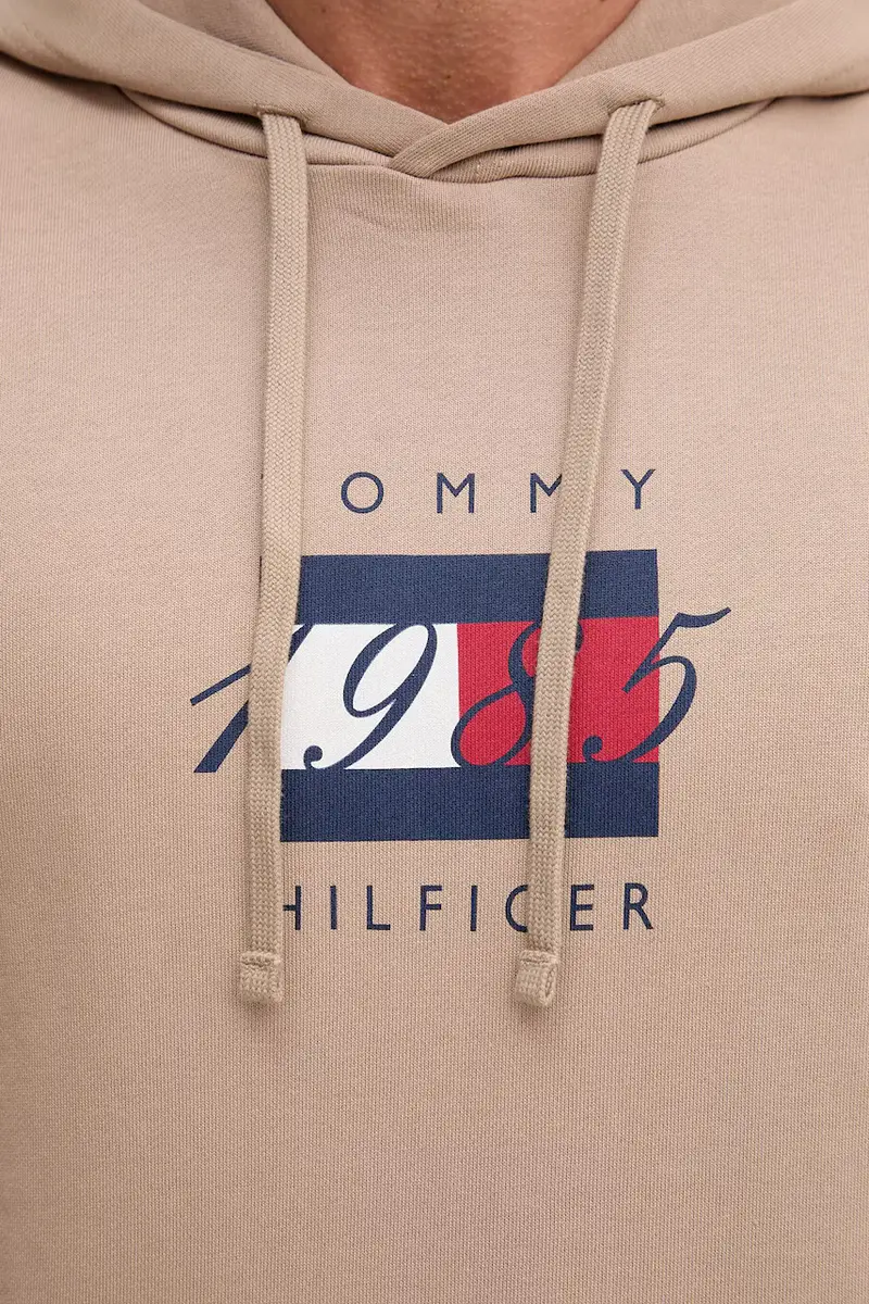 felpa in cotone uomo colore beige con cappuccio MW0MW41332 miniatura 5