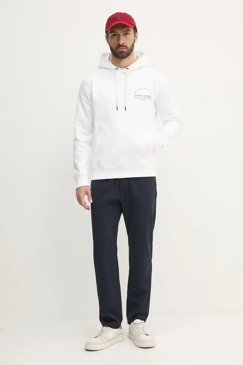 felpa in cotone uomo colore bianco con cappuccio MW0MW38671 miniatura 2