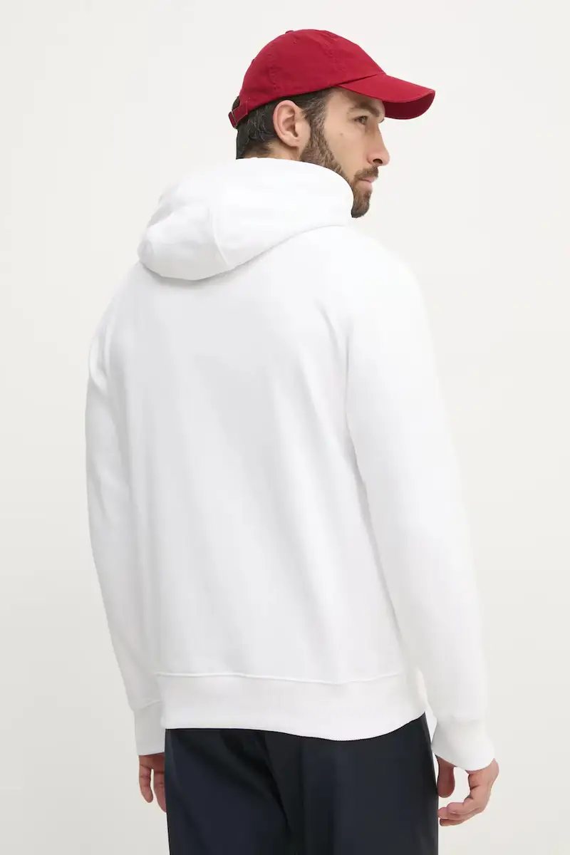 felpa in cotone uomo colore bianco con cappuccio MW0MW38671 miniatura 3