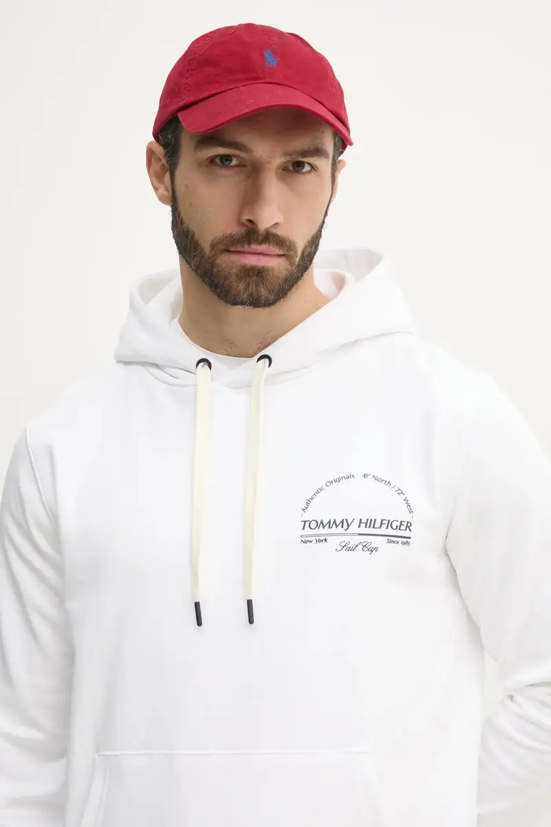 felpa in cotone uomo colore bianco con cappuccio MW0MW38671 miniatura 4