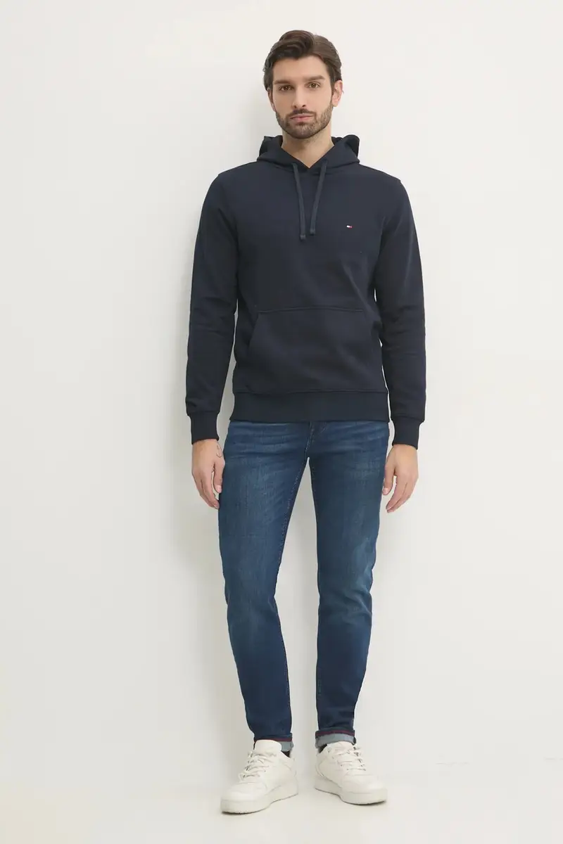 felpa in cotone uomo colore blu navy con cappuccio MW0MW37235 miniatura 2