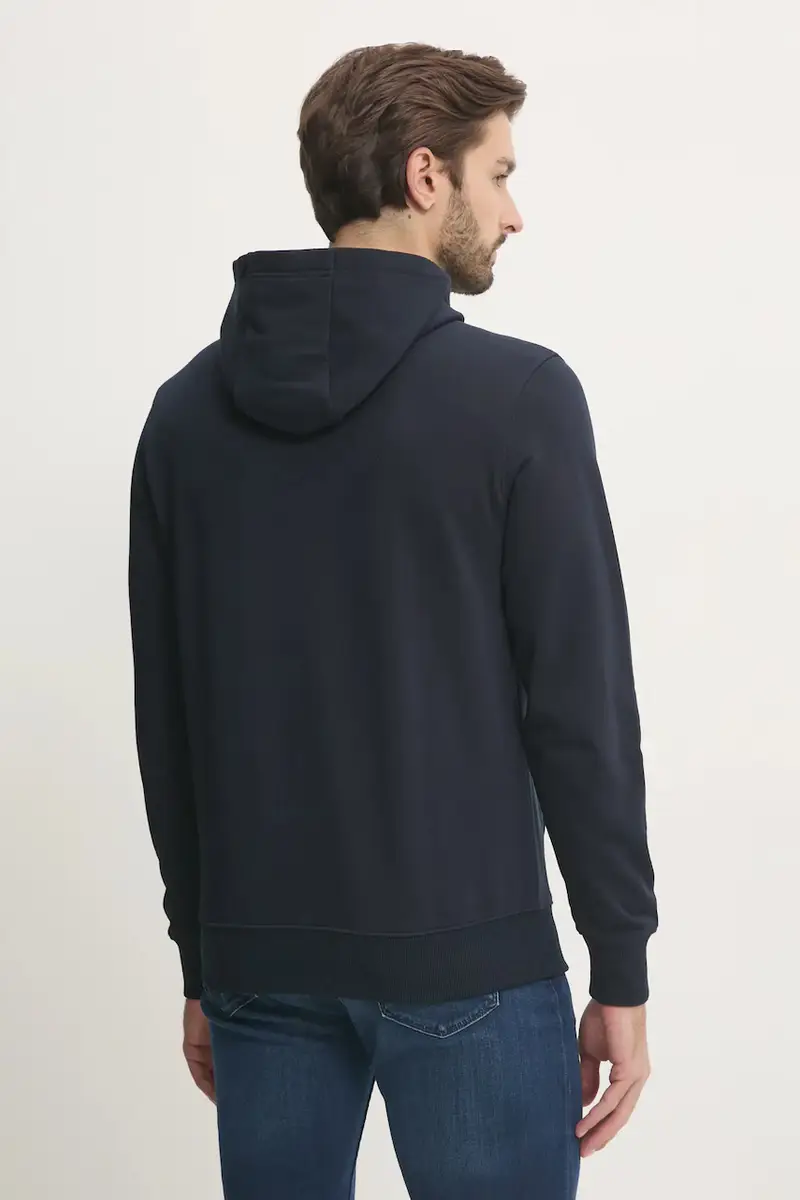 felpa in cotone uomo colore blu navy con cappuccio MW0MW37235 miniatura 3