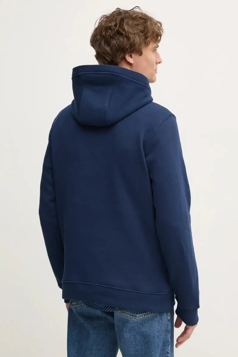 felpa in cotone uomo colore blu navy con cappuccio MW0MW37469 miniatura 3