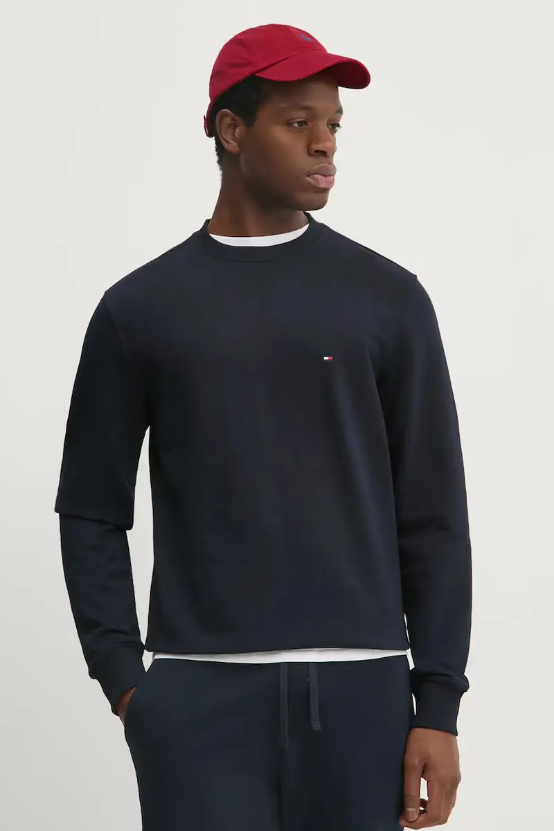 felpa in cotone uomo colore blu navy MW0MW37237