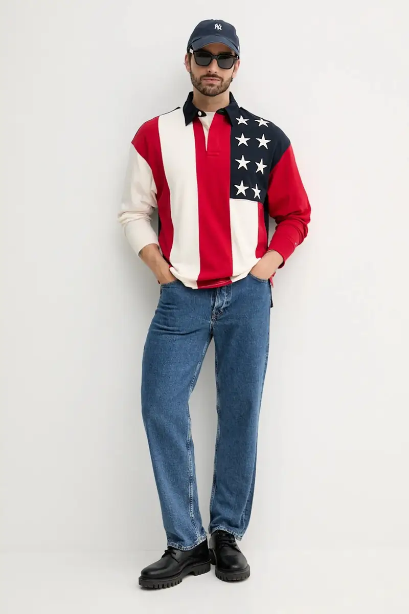 felpa in cotone uomo colore blu navy MW0MW39690 miniatura 2