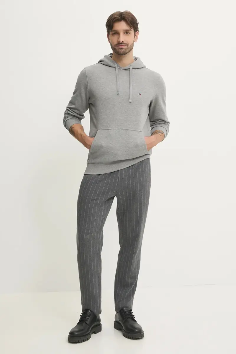 felpa in cotone uomo colore grigio con cappuccio MW0MW37235 miniatura 2