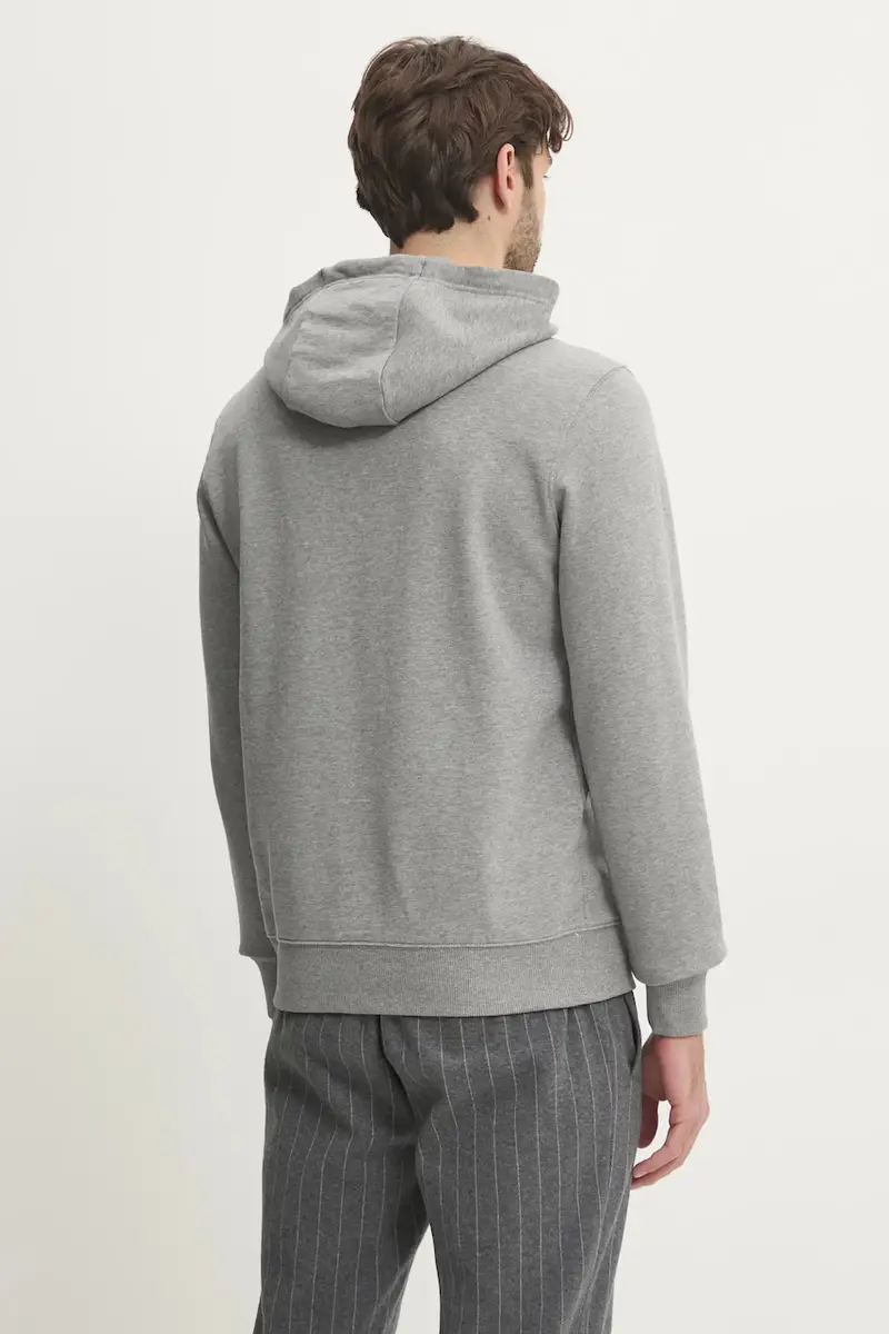 felpa in cotone uomo colore grigio con cappuccio MW0MW37235 miniatura 3