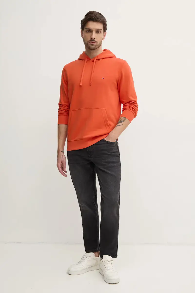 felpa in cotone uomo colore nero con cappuccio MW0MW37235 Arancione miniatura 2