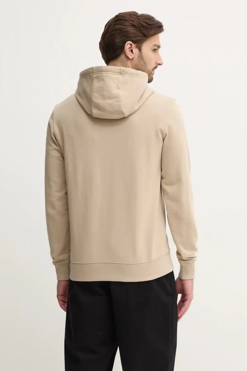 felpa in cotone uomo colore nero con cappuccio MW0MW37235 Beige miniatura 3