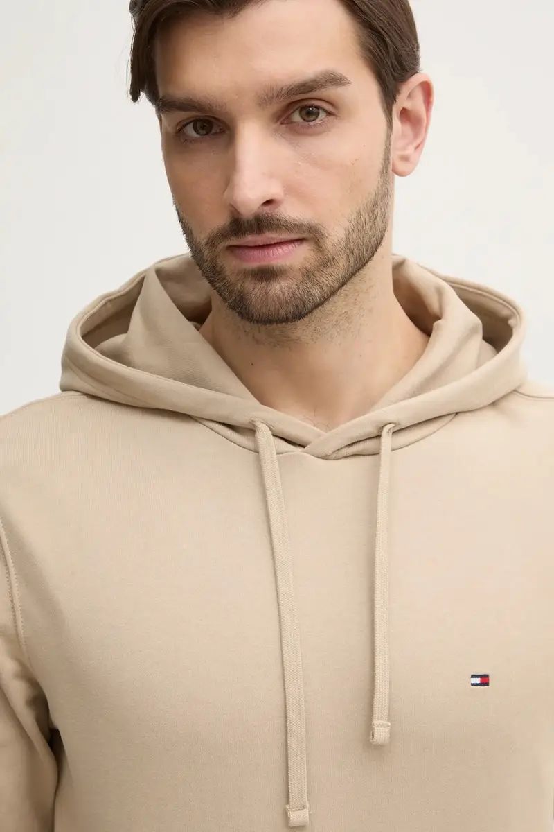 felpa in cotone uomo colore nero con cappuccio MW0MW37235 Beige miniatura 4