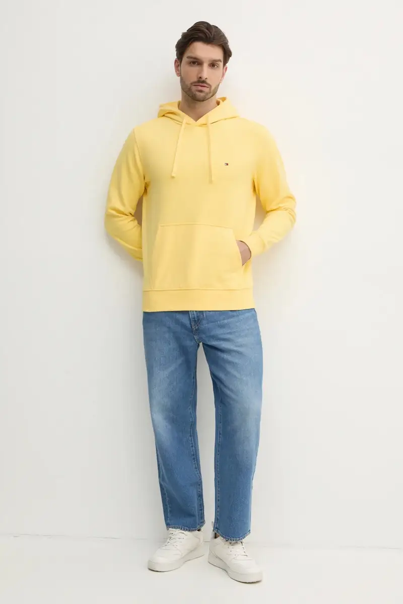 felpa in cotone uomo colore nero con cappuccio MW0MW37235 Giallo miniatura 2