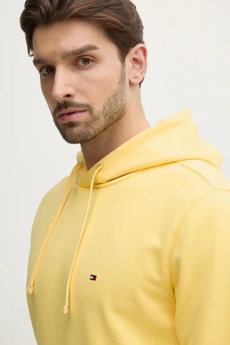 felpa in cotone uomo colore nero con cappuccio MW0MW37235 Giallo miniatura 4