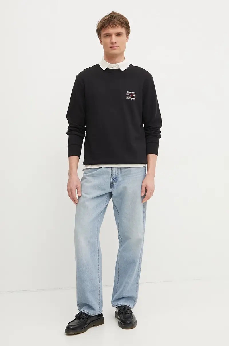 felpa in cotone uomo colore nero MW0MW38673 miniatura 2