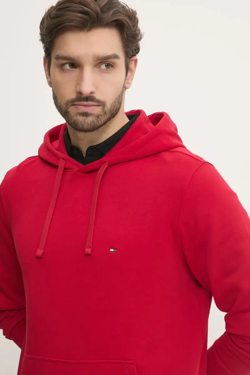 felpa in cotone uomo colore rosso con cappuccio MW0MW37235 miniatura 4