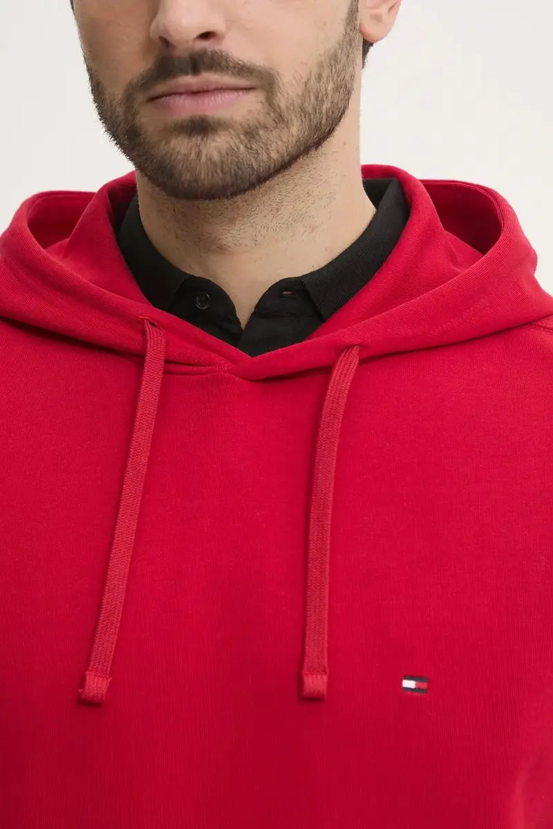 felpa in cotone uomo colore rosso con cappuccio MW0MW37235 miniatura 5