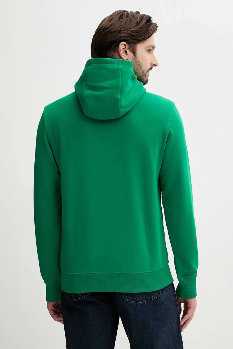 felpa in cotone uomo colore verde con cappuccio MW0MW37235 miniatura 2