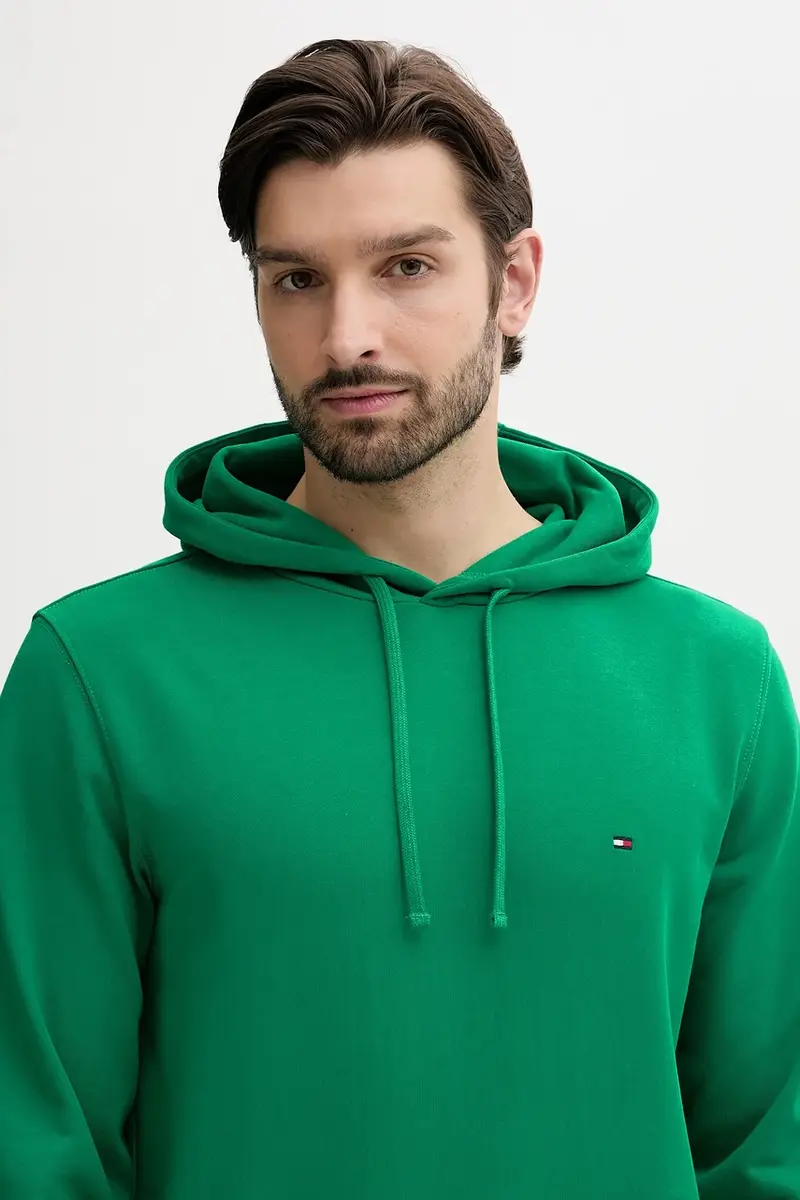 felpa in cotone uomo colore verde con cappuccio MW0MW37235 miniatura 3