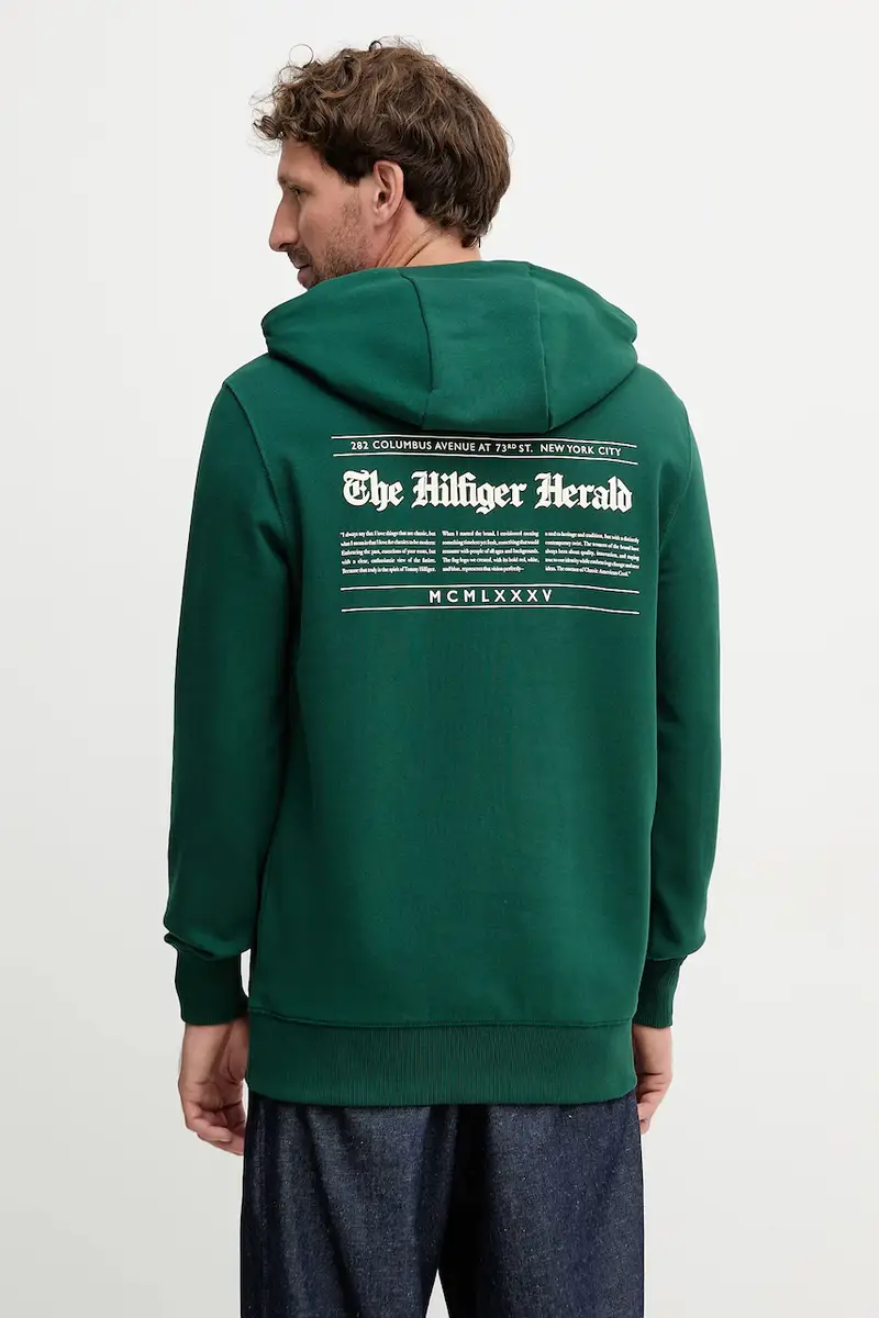 felpa in cotone uomo colore verde con cappuccio MW0MW40065 miniatura 3