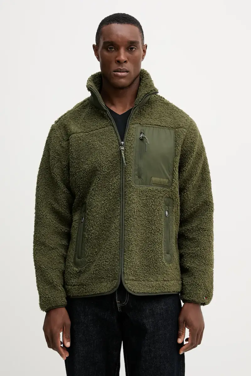 felpa in pile uomo colore verde MW0MW40420