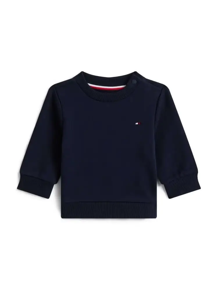 felpa infant essential con bandierina ricamata blu