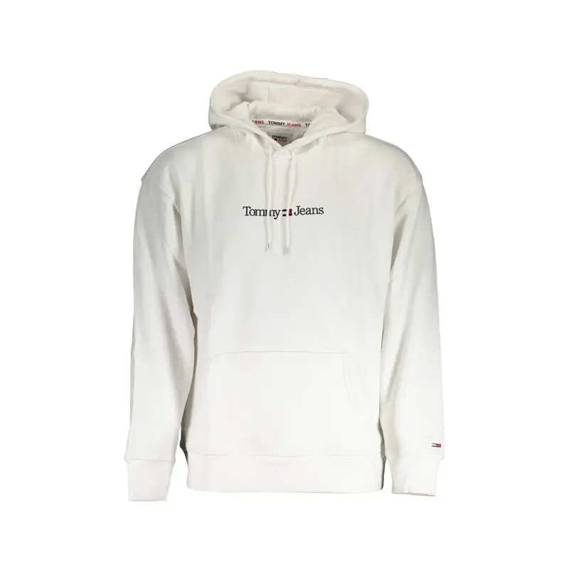 Felpa Maniche Lunghe con Zip Uomo Bianca Ricamo Bianco